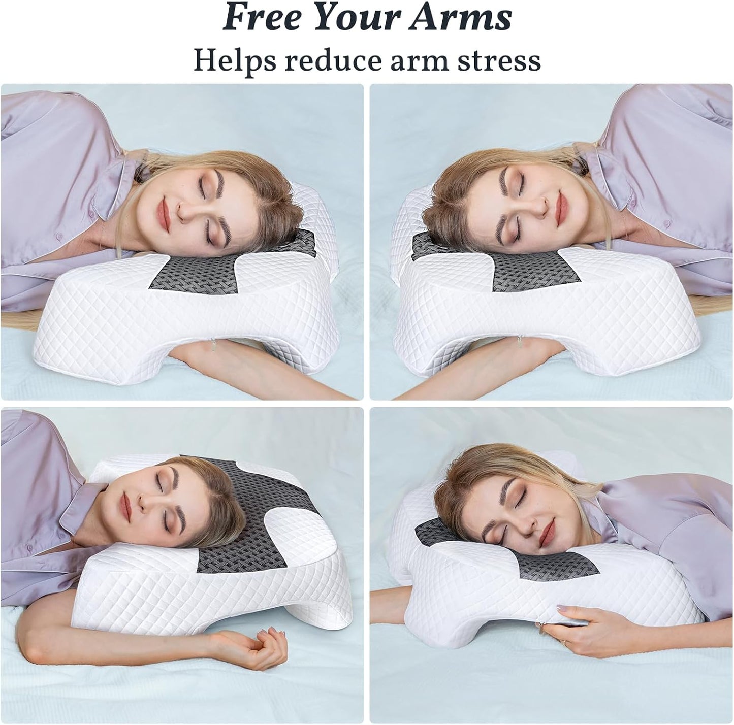 Side Sleeper Pillow with Arm Hole, Memory Foam Shoulder Pillow,
