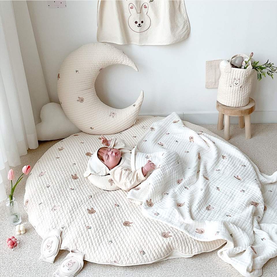 33.5" Cotton, Soft Washable Floor Rug for Nursery & Playroom