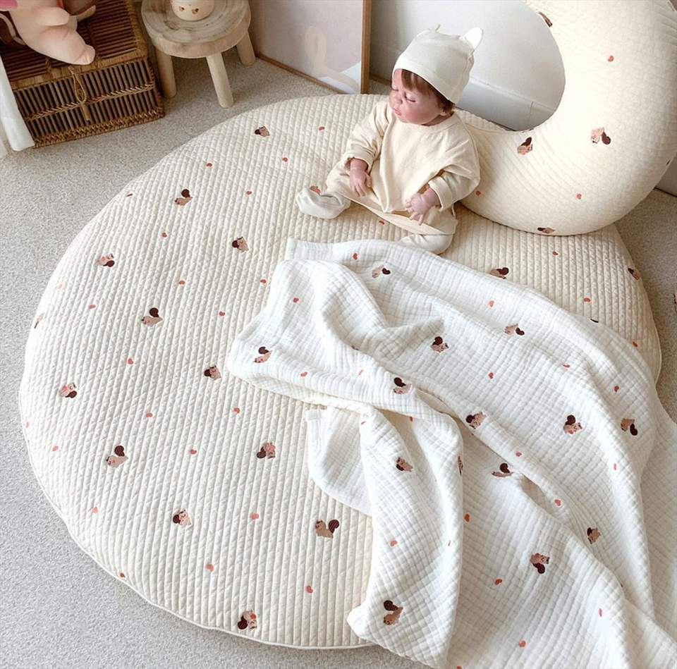 33.5" Cotton, Soft Washable Floor Rug for Nursery & Playroom