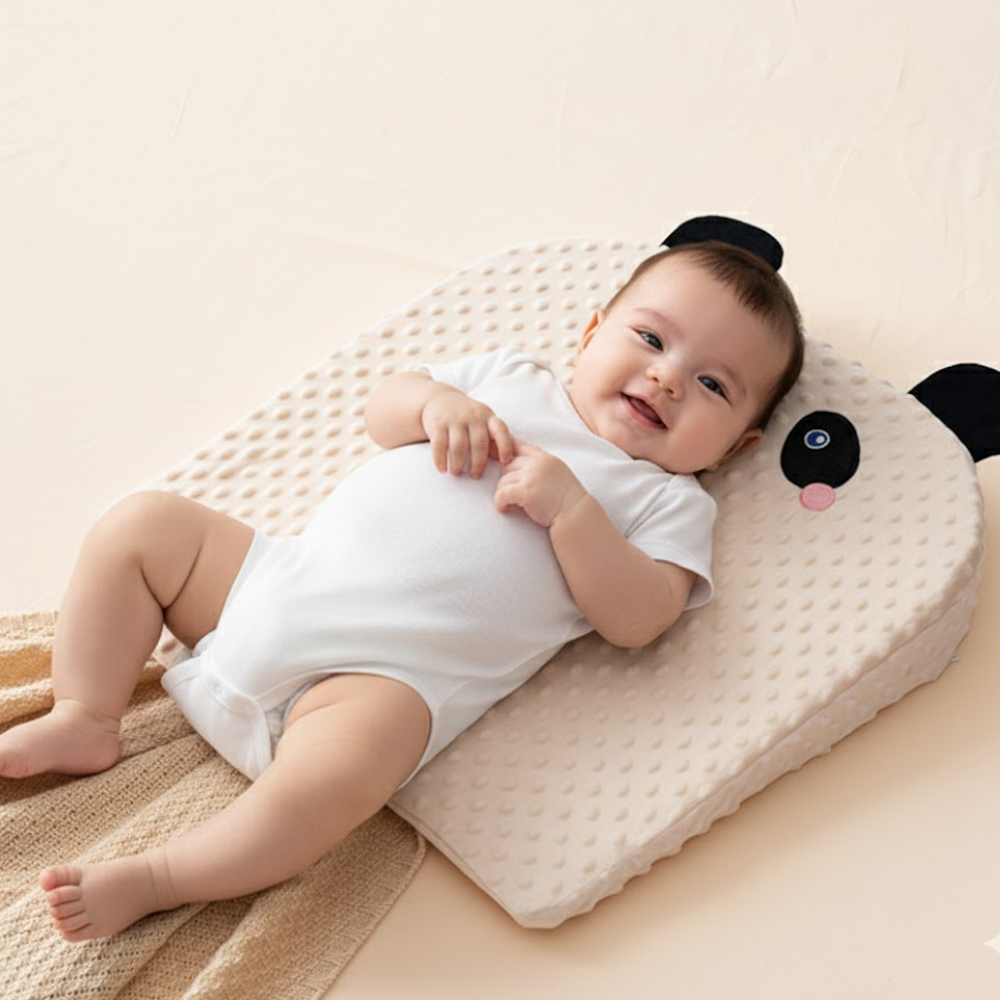 Newborn Baby Anti-Vomiting Slope Pillow โ Inclined Nursing Cushion for Feeding & Sleep Safety