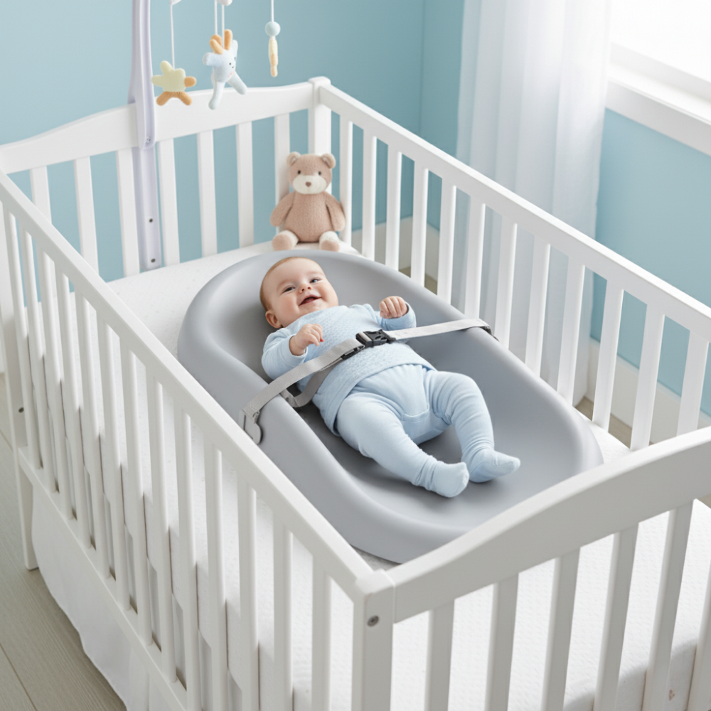 Wipe-Clean Changing Pad, Waterproof & Wipeable, Soft & Non-Slip Diaper Adjustable Safety Belt