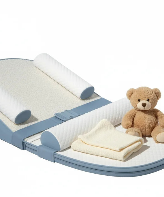 Baby Reflux Bed with Strap – 4-Position Adjustable Incline & Coconut Palm Mattress