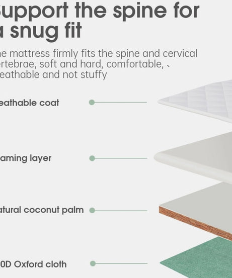 Baby Reflux Bed with Strap – 4-Position Adjustable Incline & Coconut Palm Mattress