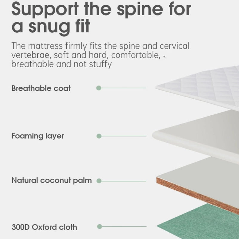 Baby Reflux Bed with Strap – 4-Position Adjustable Incline & Coconut Palm Mattress