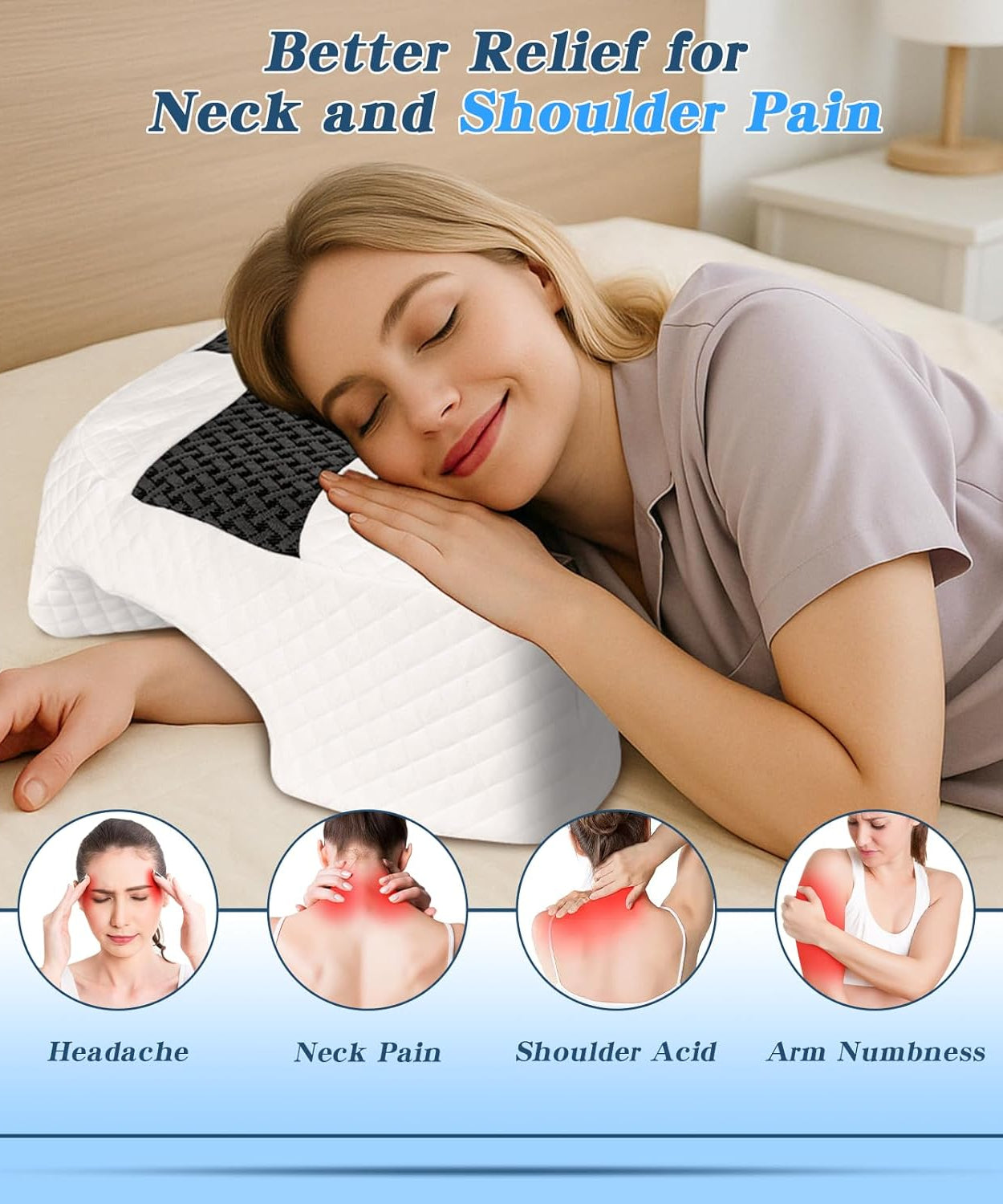 Side Sleeper Pillow with Arm Hole