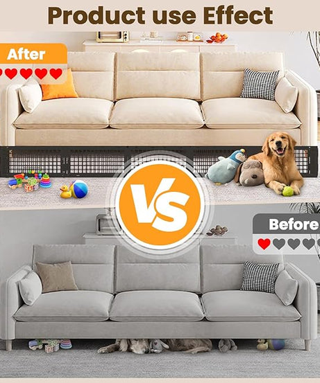 Under Couch Blocker, Under Bed Blocker 12 Pack, Adjustable Under Furniture Blocker Blocks Pets & Toys Underneath, Ideal for Living Room,