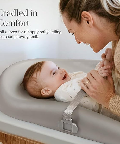 Wipe-Clean Changing Pad, Waterproof & Wipeable, Soft & Non-Slip Diaper Adjustable Safety Belt