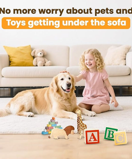 Under Couch Blocker, Under Bed Blocker 12 Pack, Adjustable Under Furniture Blocker Blocks Pets & Toys Underneath, Ideal for Living Room,