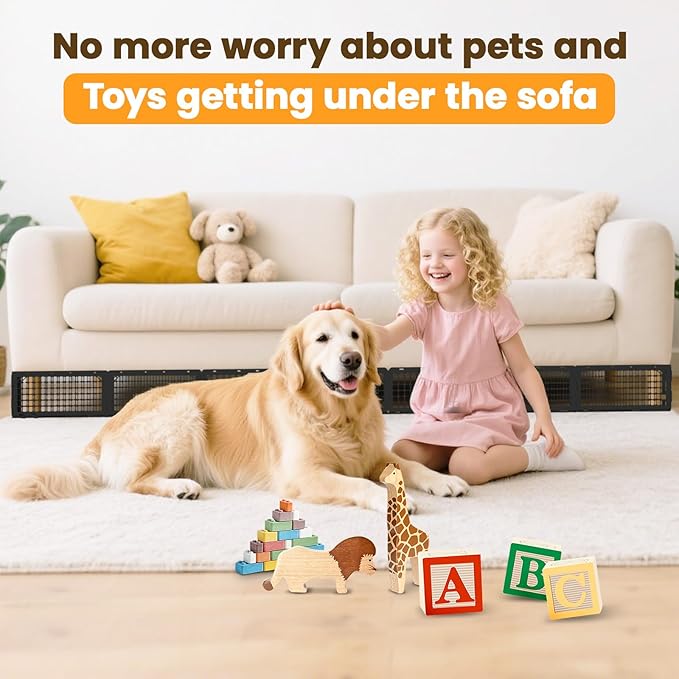 Under Couch Blocker, Under Bed Blocker 12 Pack, Adjustable Under Furniture Blocker Blocks Pets & Toys Underneath, Ideal for Living Room,
