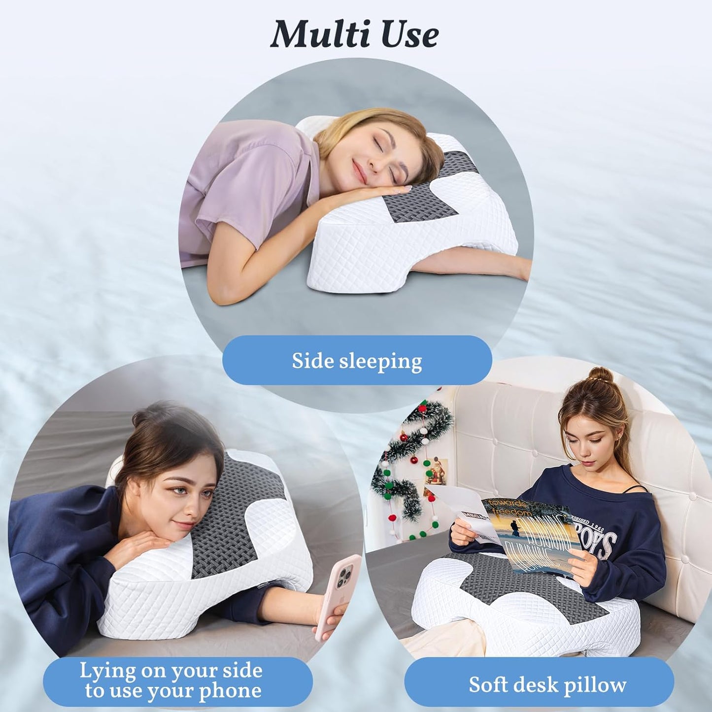 Side Sleeper Pillow with Arm Hole, Memory Foam Shoulder Pillow,