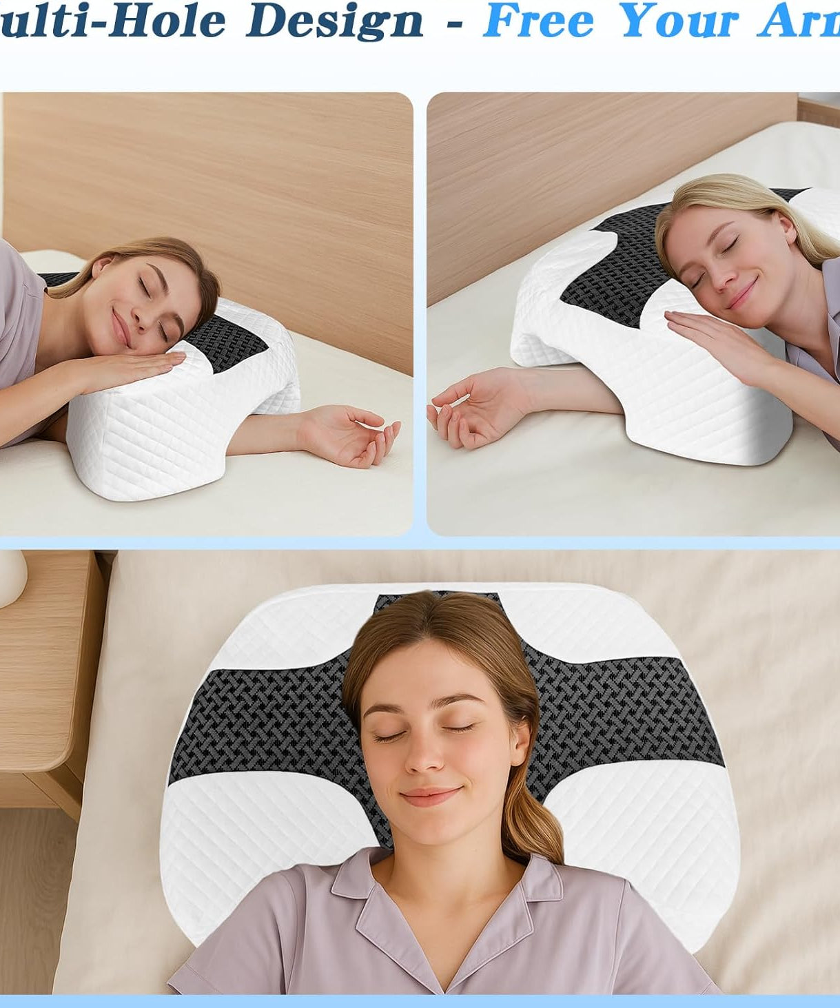 Side Sleeper Pillow with Arm Hole