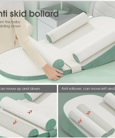 Baby Reflux Bed with Strap – 4-Position Adjustable Incline & Coconut Palm Mattress