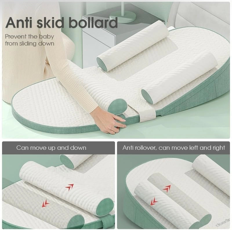 Baby Reflux Bed with Strap – 4-Position Adjustable Incline & Coconut Palm Mattress
