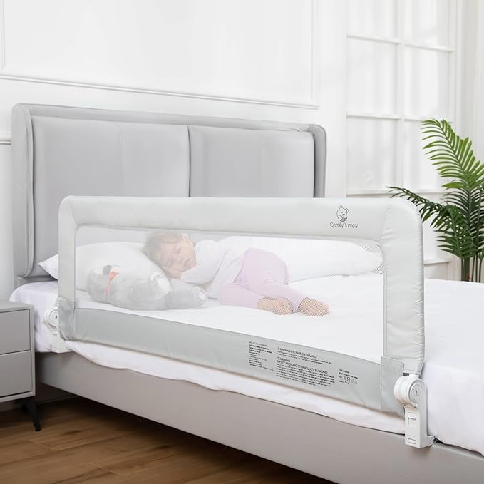 tra Long Toddler Bed Rail Guard – 55.5" Swing Down Safety Side Rail (Fits Twin, Full, Queen & King)