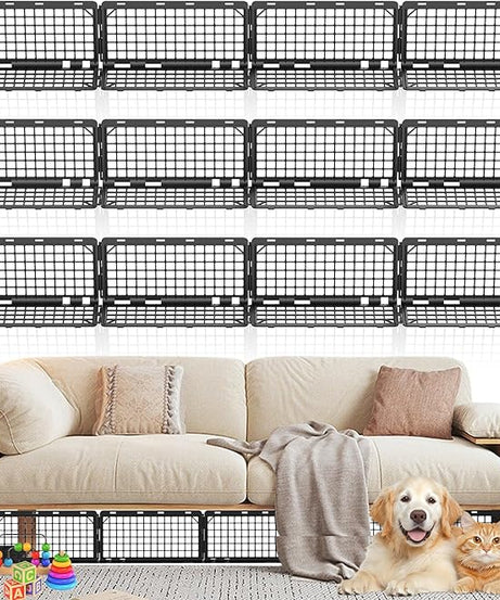 Under Couch Blocker, Under Bed Blocker 12 Pack, Adjustable Under Furniture Blocker Blocks Pets & Toys Underneath, Ideal for Living Room,