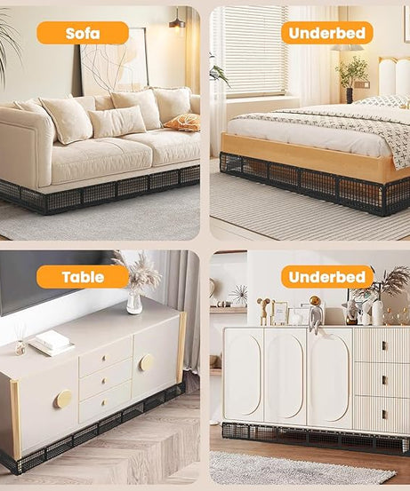 Under Couch Blocker, Under Bed Blocker 12 Pack, Adjustable Under Furniture Blocker Blocks Pets & Toys Underneath, Ideal for Living Room,