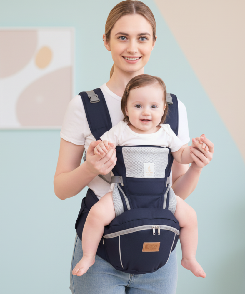 Newborn-to-Toddler Kangaroo Baby Carrier – Ergonomic Hip-Seat Wrap with Back Support