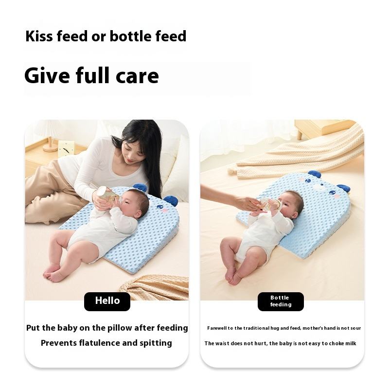 Newborn Baby Anti-Vomiting Slope Pillow – Inclined Nursing Cushion for Feeding & Sleep Safety