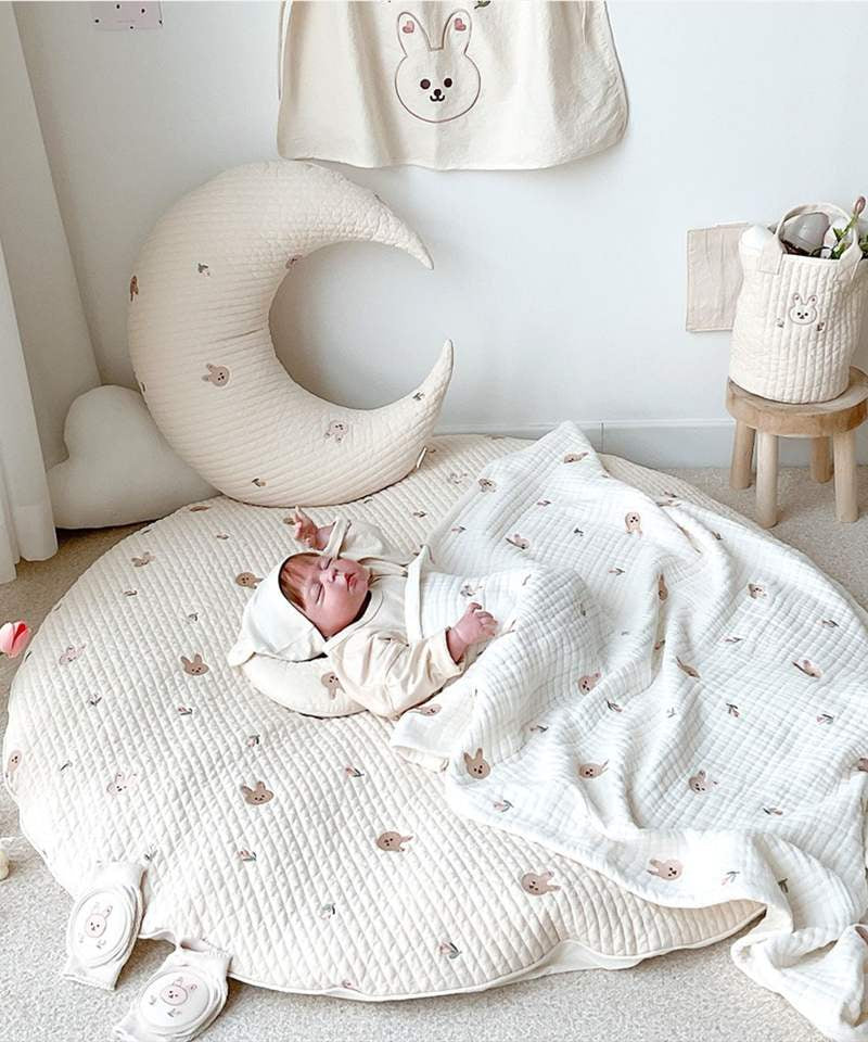 33.5" Cotton, Soft Washable Floor Rug for Nursery & Playroom