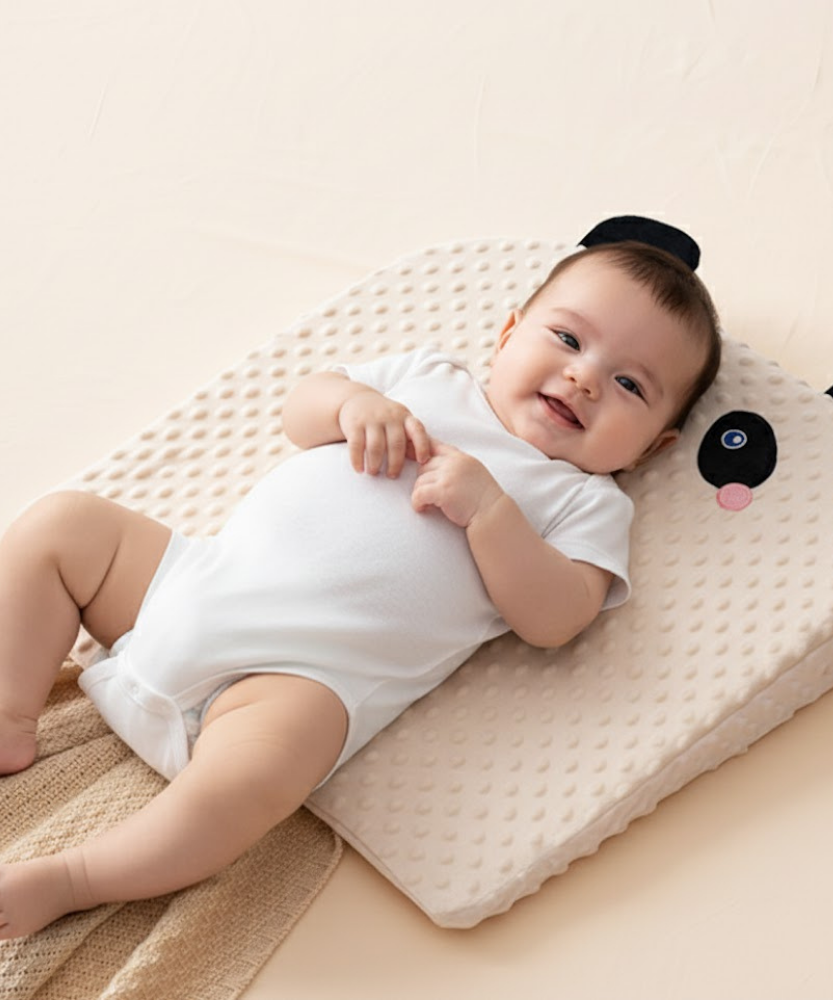 Newborn Baby Anti-Vomiting Slope Pillow – Inclined Nursing Cushion for Feeding & Sleep Safety